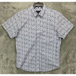 Robert‎ Graham Modern Americana Shirt XL Floral Short Sleeve Cuffed Button Up